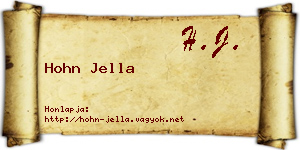Hohn Jella névjegykártya